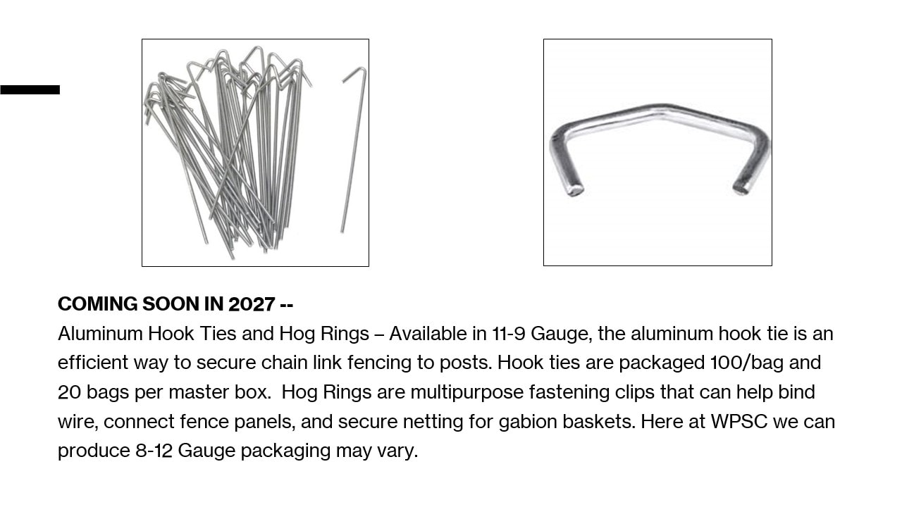Aluminum Hook Ties & Hog Rings